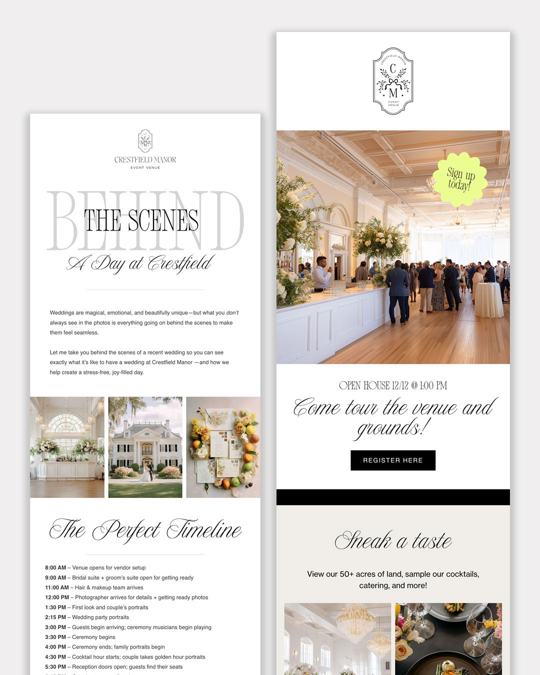 Flodesk Email Templates | Crestfield Manor