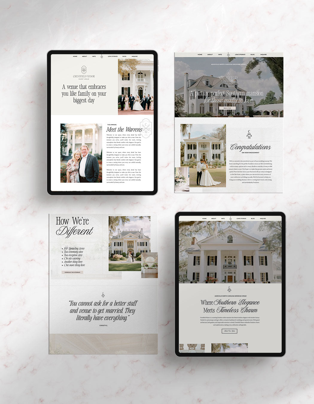 Showit Website Template | Crestfield Manor
